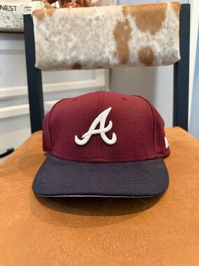 New Era Atlanta 'A' Two-Tone Cap - Maroon & Navy